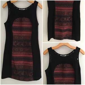 BB Dakota Black and Red Sheath Mini Dress size 10